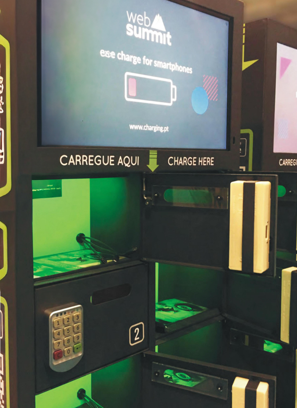 Estação de carregamento em uso